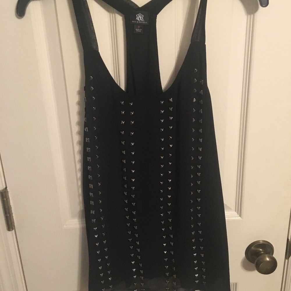 Black studded tank